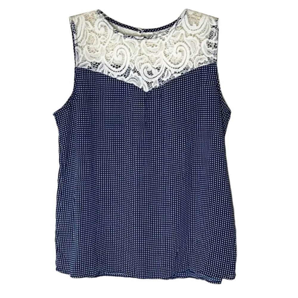 ❤️ 🆕 TACERA Sleeveless Navy Blue Top Size L